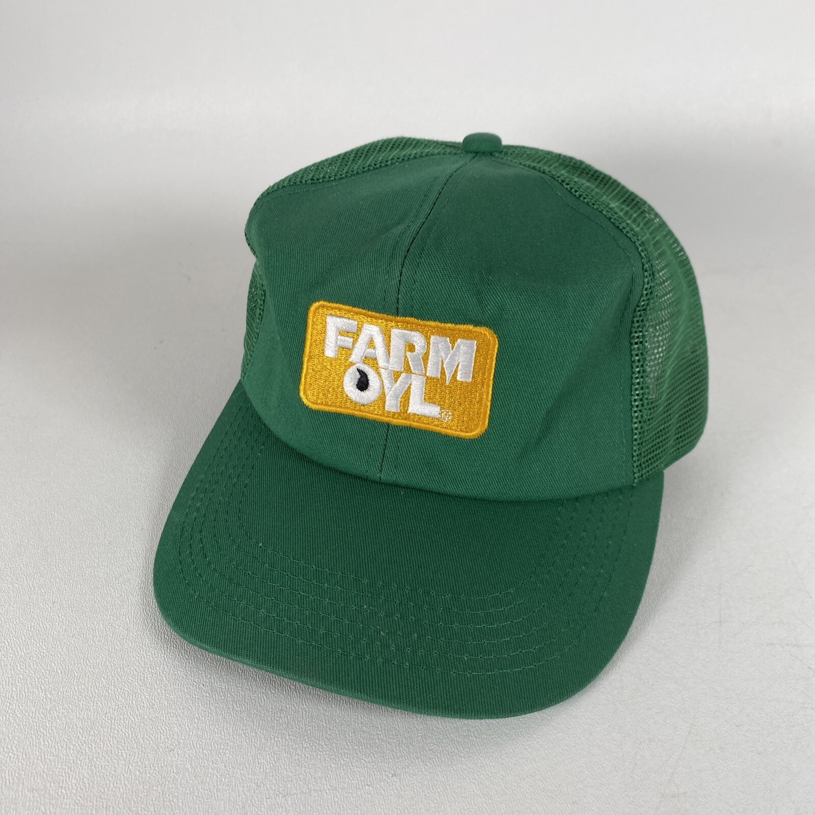 Vintage Farm Oyl Patch Trucker Agriculture Farming Equipment Mesh