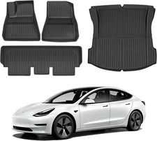 MOLDED All Weather Floor Mats for Tesla Model 3 2017-2023 BLACKHORSE-RACING EUC