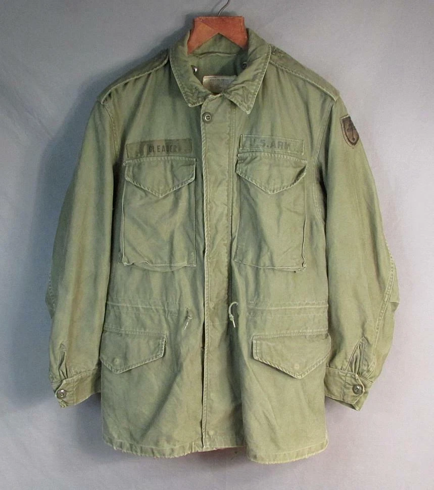Vintage 1960s US Army M-1951 Field Jacket OD Cotton Sateen Military S Vietnam