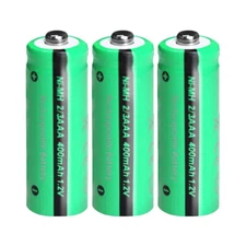 3X PKCELL 1.2V 2/3AAA SIZE 400mAh NiMH Rechargeable Button Top Battery US