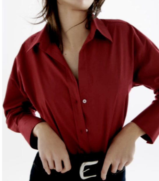 トップス maron ESSENZA Luyza Marigold Burgundy Top Long Sleeve S