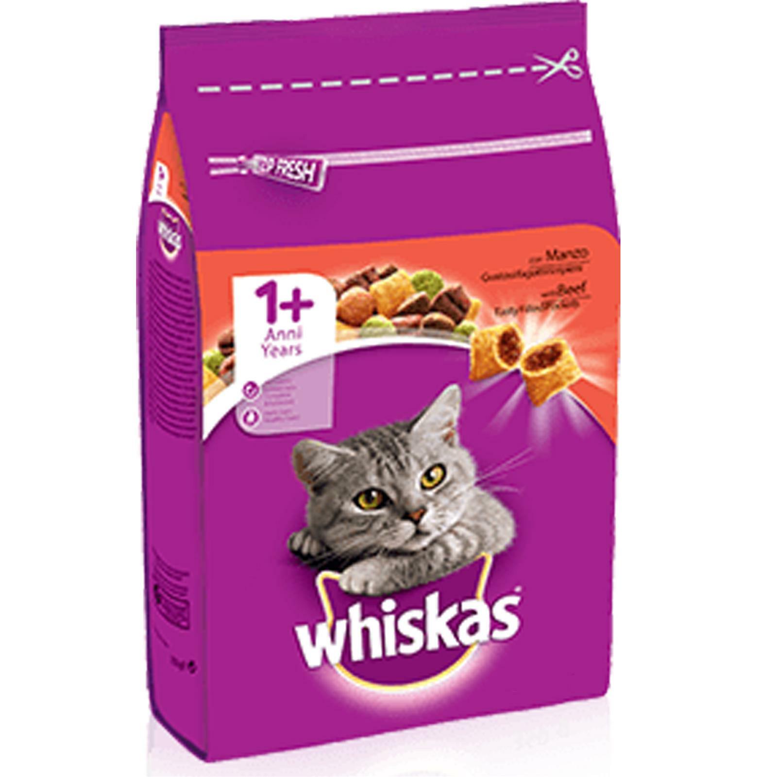 CROCCHETTE WHISKAS CROCCANTINI 1+ GATTI CON MANZO VITAMINE GATTO 1400 GR CARNE