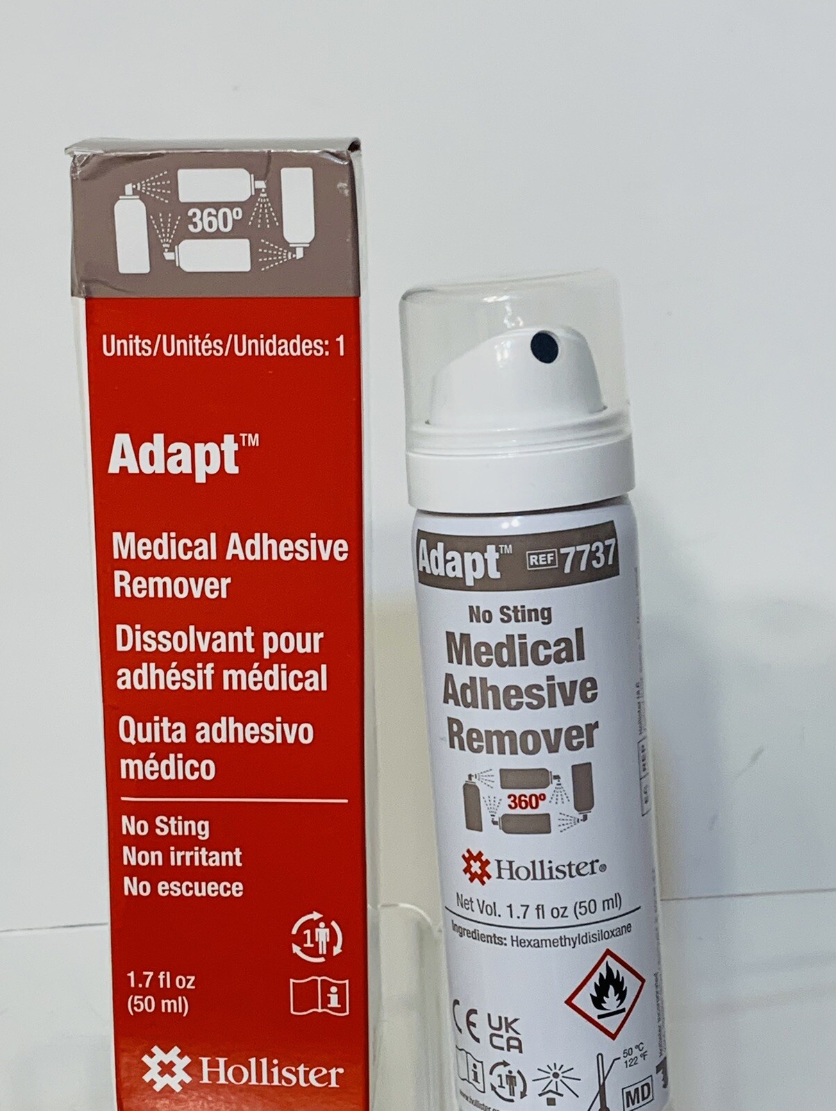 Hollister 7737 Adapt Medical Adhesive Remover, No Sting Spray 1.7 oz