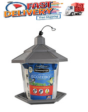 Pennington Gray Plastic Hopper Chickadee Wild Bird Feeder 2.5 LB Capacity