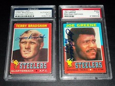 LOT PSA DNA Rc Terry Bradshaw Auto PSA 5 Joe Greene Autograph Rookie 1971 Topps