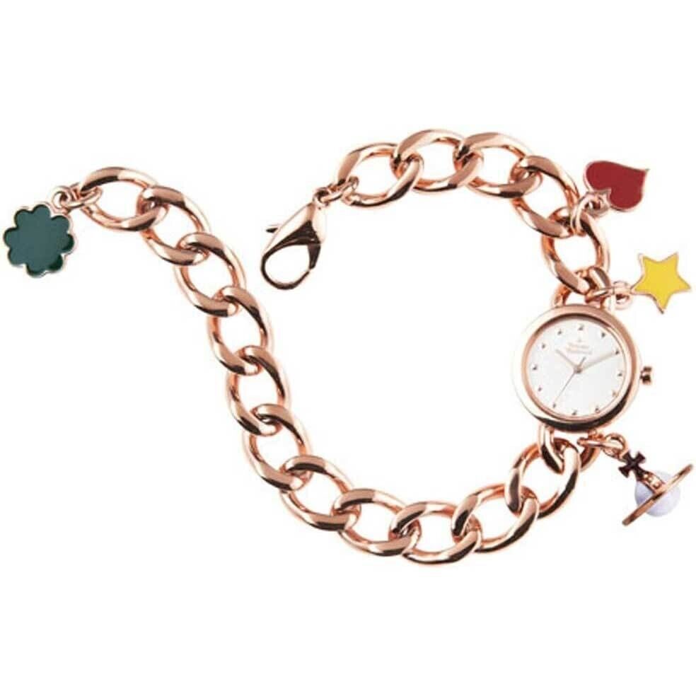 Vivienne Westwood Watch Bracelet Clover Heart Star Orb Charm Vivienne Westwood Watch Bracelet Clover Heart Star Orb Charm