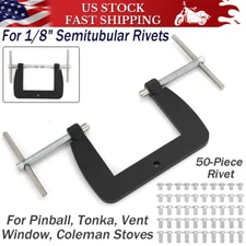 50-Piece Rivet Tool For 1/8"Semitubular Rivets Fixt Dies Vent Window Restoration