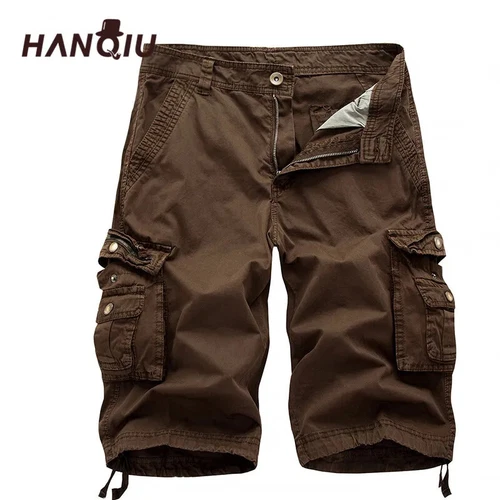 Herren Cargo Shorts Freizeit Einfarbig Mehrere Taschen, Farboptionen - Bild 5 von 32
