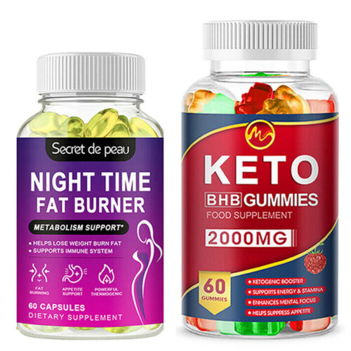Keto ACV Weight Loss Gummies Advanced Ketones Night Time Fat Burner Supplement - Picture 1 of 17