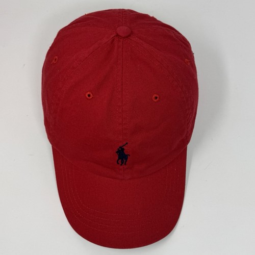 Polo Ralph Lauren Sombrero Correa de Cuero Rojo con Poni Azul Marino Informal Algodón Papá - Imagen 2 de 14
