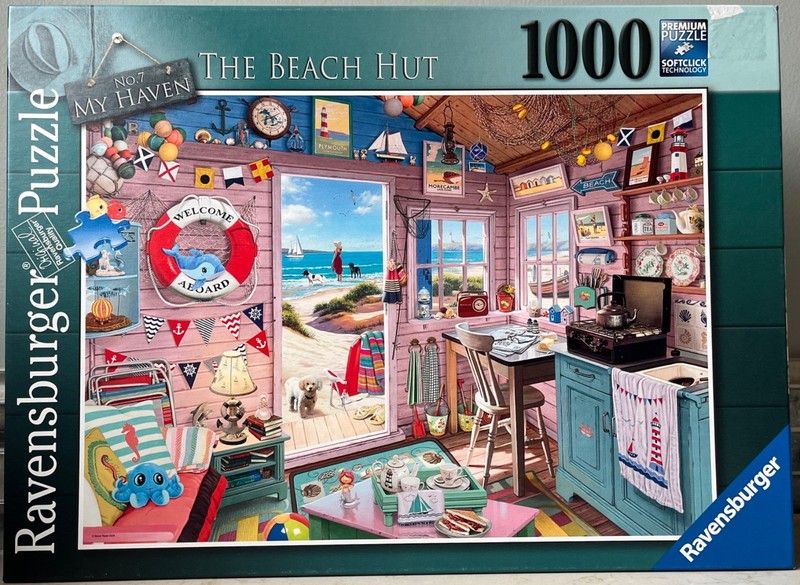 Ravensburger Complete “My Haven The Beach Hut” 1000 Piece Jigsaw Puzzle Ex Cond