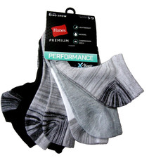Hanes No Show Socks, Women's, 6 Pr., Multicolor, Prints, Sz 9-11, Shoe Sz 5-9