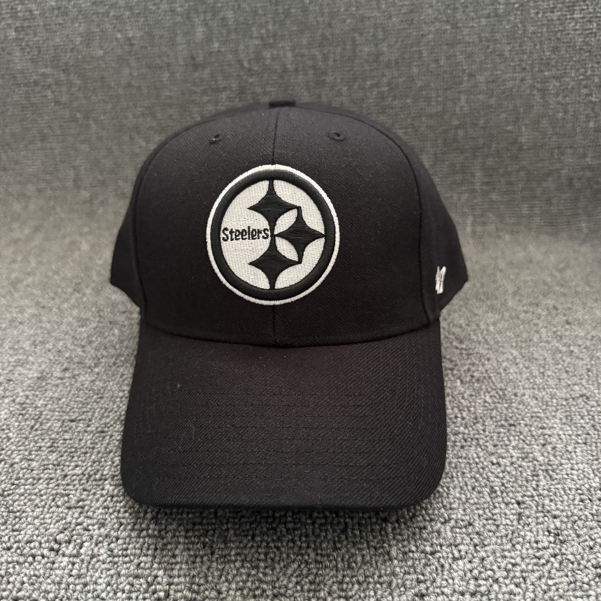 '47 Brand Pittsburgh Steelers Dad Hat Strapback Black NFL Cap Retro
