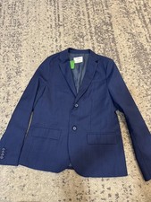 ZARA Kids Suit Blazer Jacket Boys Size 13-14 Wool Blend Tailored Fit Blue