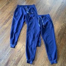 Lot of 2 FIGS Zamora Jogger Scrubs Pants Women’s M Navy Medical Pockets EUC