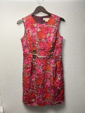 Michael Kors Sheath Dress Women Size 8 Sleeveless Floral Knee Length Lined