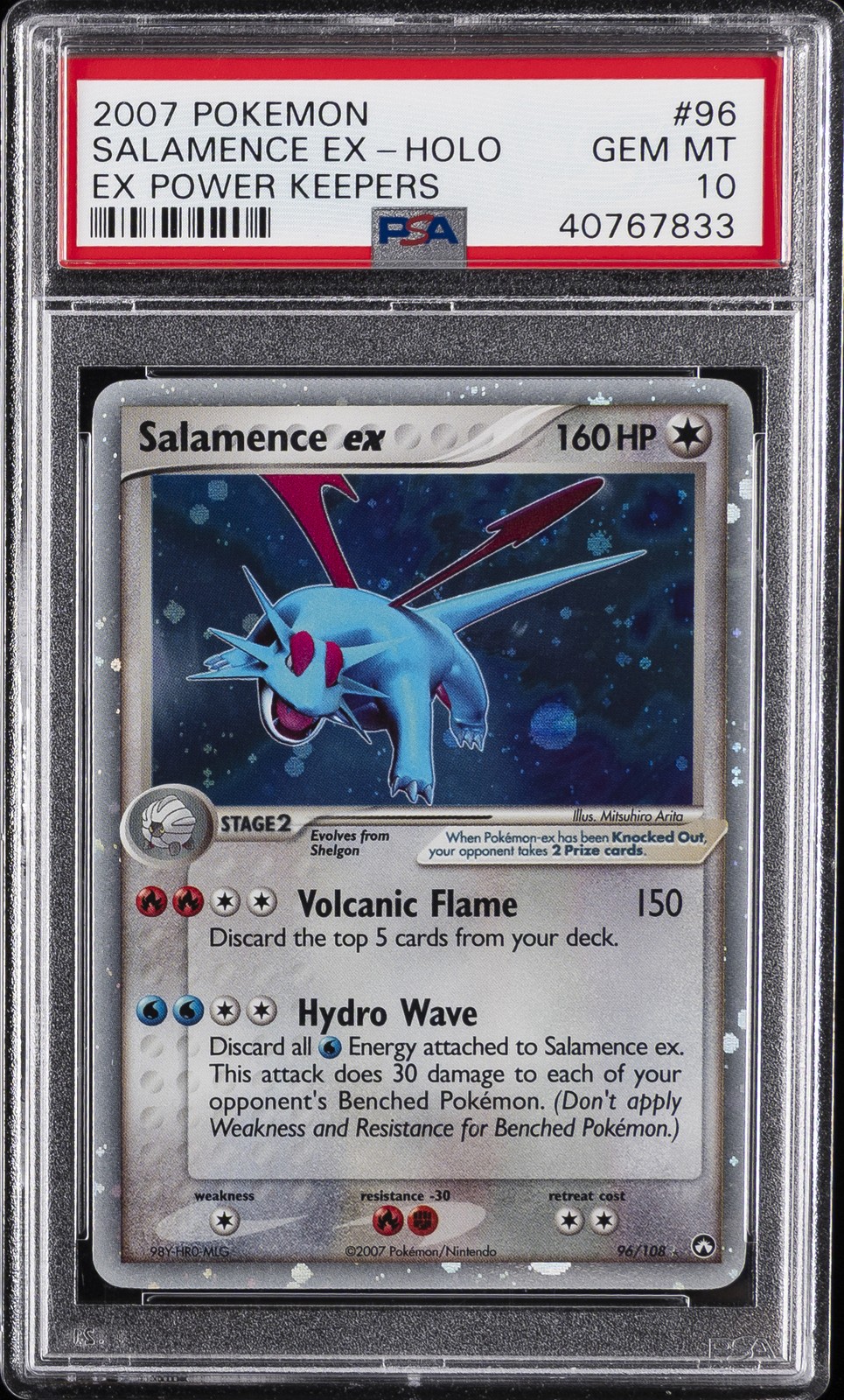2007 POKEMON EX POWER KEEPERS #96 SALAMENCE EX-HOLO PSA 10