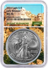 2024 $1 1oz Silver Eagle NGC MS70 Early Releases Mount Rushmore Core