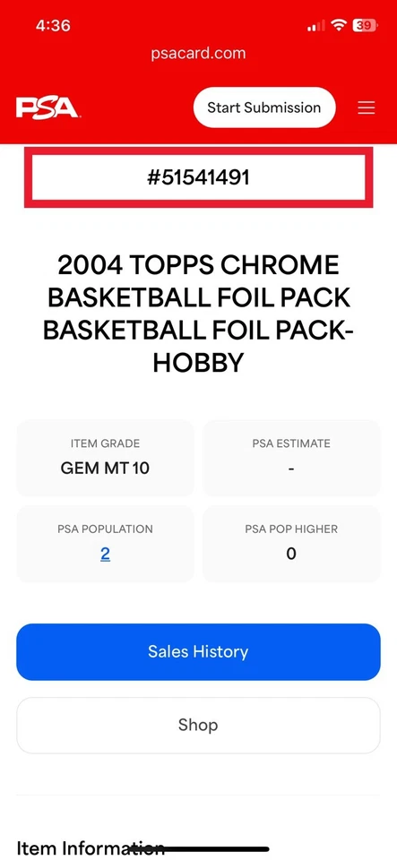 Kobe? LeBron? Refractor? 2004 Topps Chrome Basketball Hobby Foil Pack PSA10 POP2 - Image 3 of 3