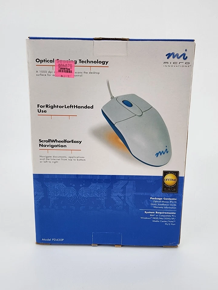 MI Optical Mouse Windows Vista Compatible PS2 Model PD430P B91 - Image 3 of 4