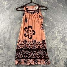 Kids pink and black floral print sleeveless dress