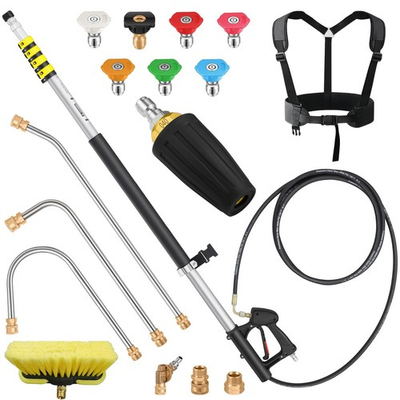 #ad 24FT Telescoping Pressure Washer Extension Wand Power Washer Extension Wand... $191.07
