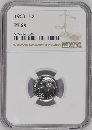 1963 Roosevelt Dime NGC PF69 Silver Proof Coin 10C