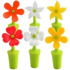 6Pcs Flower Bottle Stoppers Silicone Bottle Plugs Random Stopper