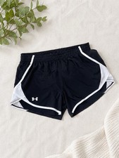 Under Armour Fly By 3 Running Shorts Women s SZ M Black White NWT Hidden Pocket