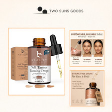 Natural Self Tanning Drops - Organic Formula for Flawless Sunless Glow, USA Made