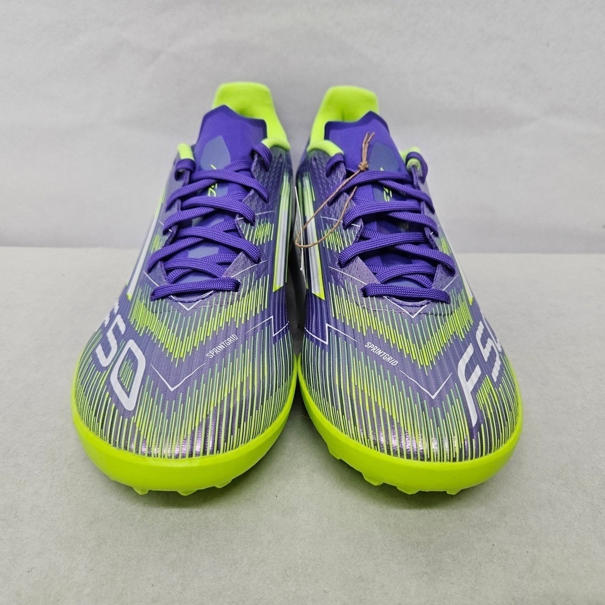 Adidas F50 League TF Soccer Cleats JH7724 Purple Rush Lucid Lemon