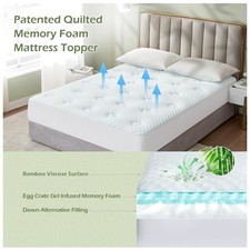 California King Mattress Topper, Plush Memory Foam