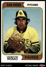 1974 Topps #197 Vicente Romo Padres VARIATION 5 - EX