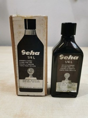Stempelfarbe Pad Ink Geha Schwarz 1/4Liter