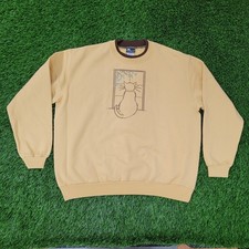 Vintage 80s Cat Sweatshirt Womens XL 25x25 Oversized Boxy