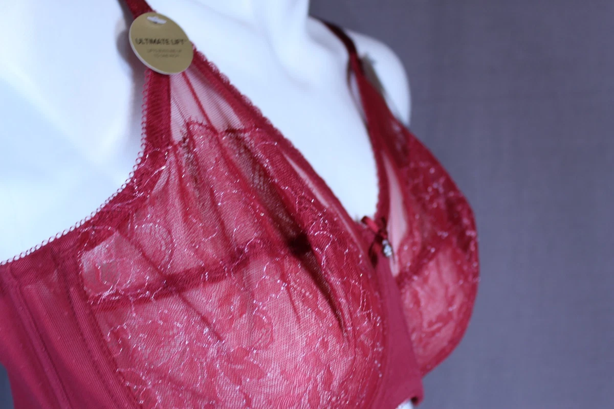 NWT Wacoal 855186 Underwire Unlined Retro Chic Full Coverage Bra size 40D red
