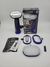 Conair 2-in-1 Handheld Steamer and Iron for Clothes, Black / Blue GS108