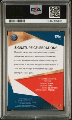 2021 TOPPS PARIS SAINT-GERMAIN TEAM SET #32 KYLIAN MBAPPE 14/199