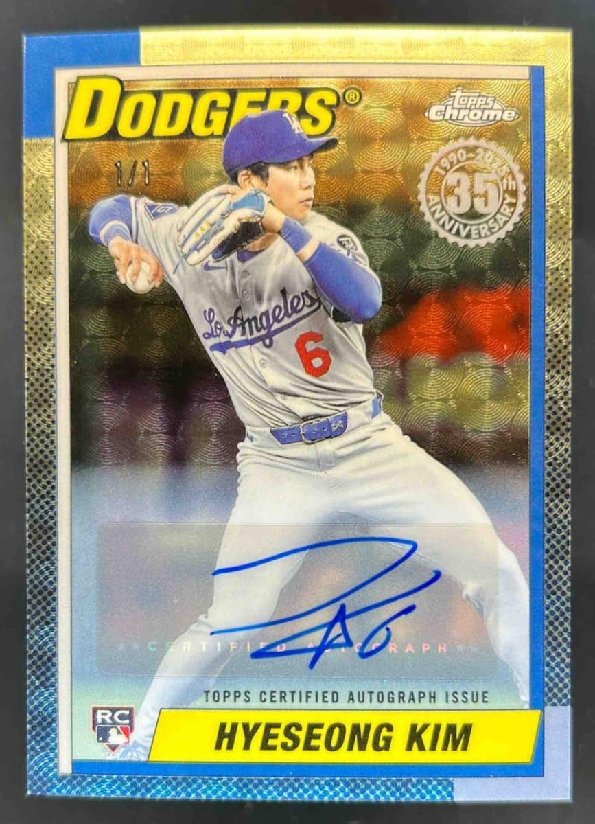 2025 Topps Update Hyeseong Kim Silver Pack 1990 Chrome Auto SuperFractor RC #1/1