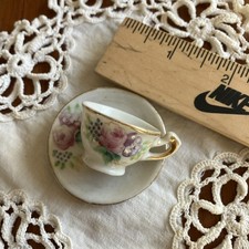Antique Miniature Teacup And Saucer Made In Occupied Japan, Excellent Condition