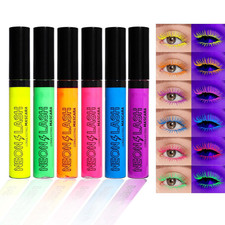 6 Colors Matte Liquid Mascara Set Colorful UV Neon Mascara Pencil Pigmented Wate