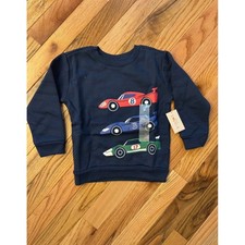 Garanimals Toddler Boys Navy Blue Race Car Graphic Sweatshirt 2T NEW
