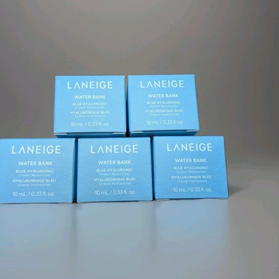 Laneige Water Bank Blue Hyaluronic Cream Moisturizer Mini Travel 0.33 fl oz X5 