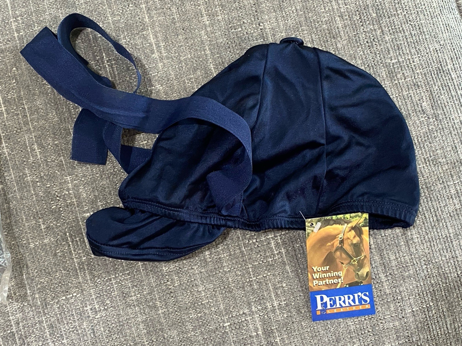 Copricasco Perri’s nuovo con scatola Navy Lycra 4H Pony Club Eventing Camp Charles Owen IRH