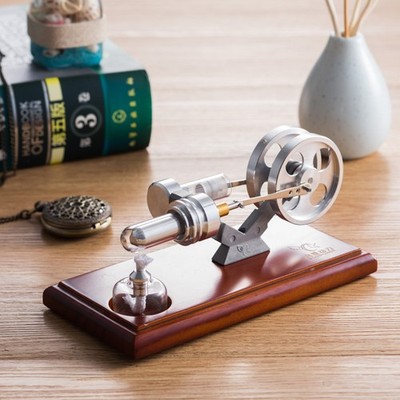Victory Style Stirling Engine Model w/Wood Base Science Demo Gift