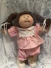 Vintage 1985 Cabbage Patch Kid FM3 Brown Eyes Braided Pigtails Pink Outfit