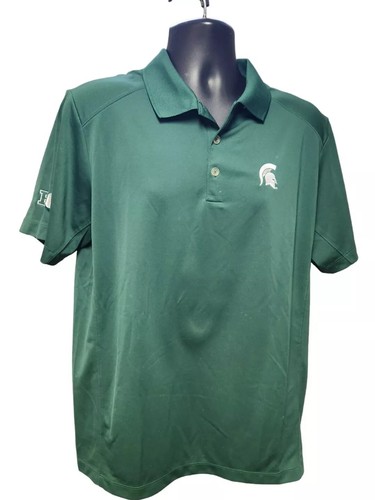 Michigan State Nike Dri-Fit Official B1G Polo Golf Shirt Mens sz L Player Issue? - Picture 2 of 9
