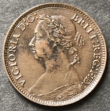 1886 FARTHING - 1/4d BRONZE FARTHING COIN - QUEEN VICTORIA