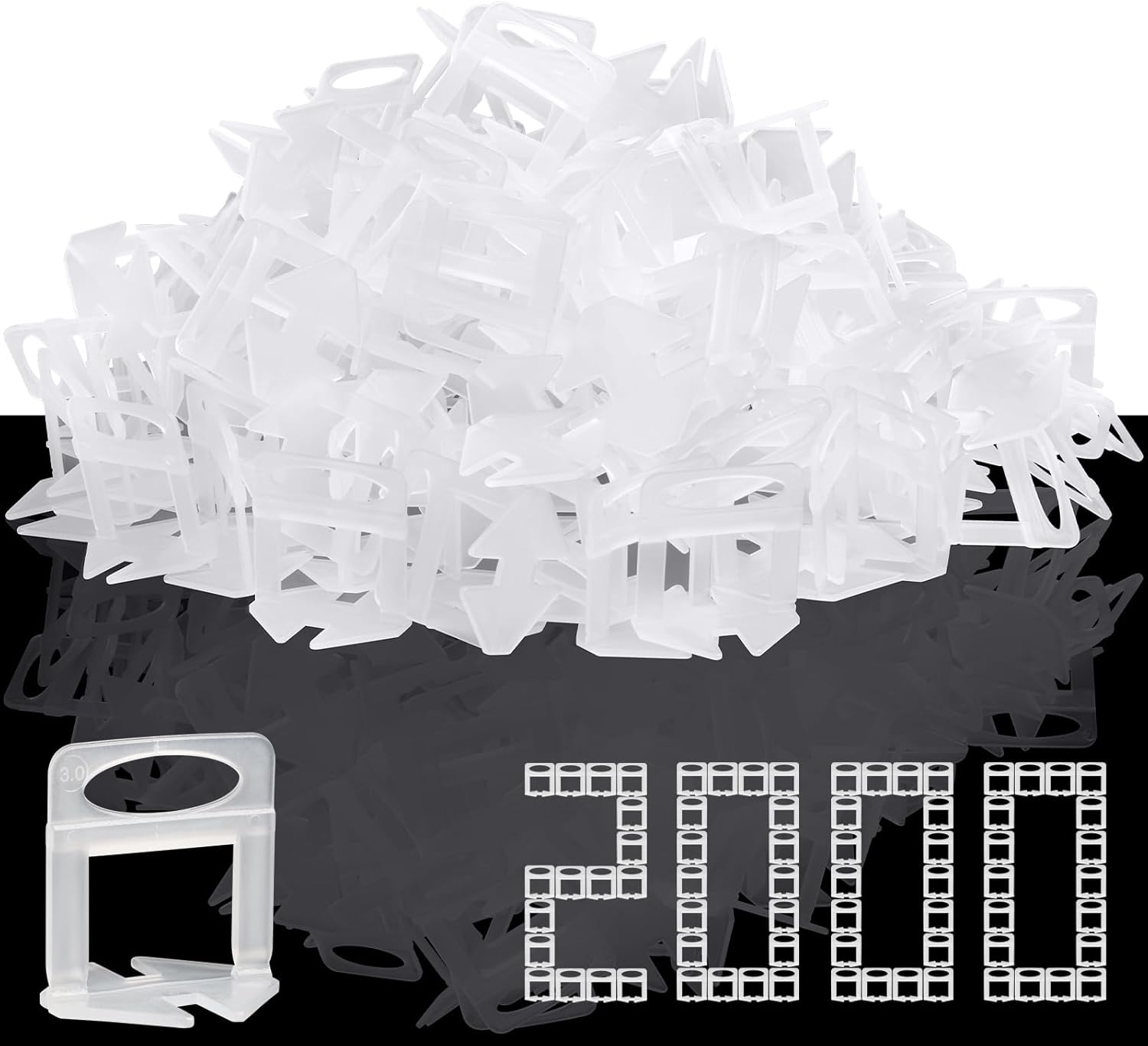 Tile Leveling System, 2000-Piece 1/8