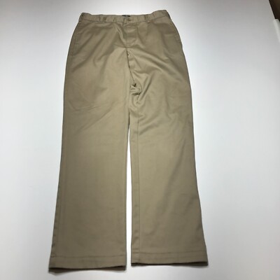 Lands End Pants Mens Size US 30 Tan Khaki Flat Front 100